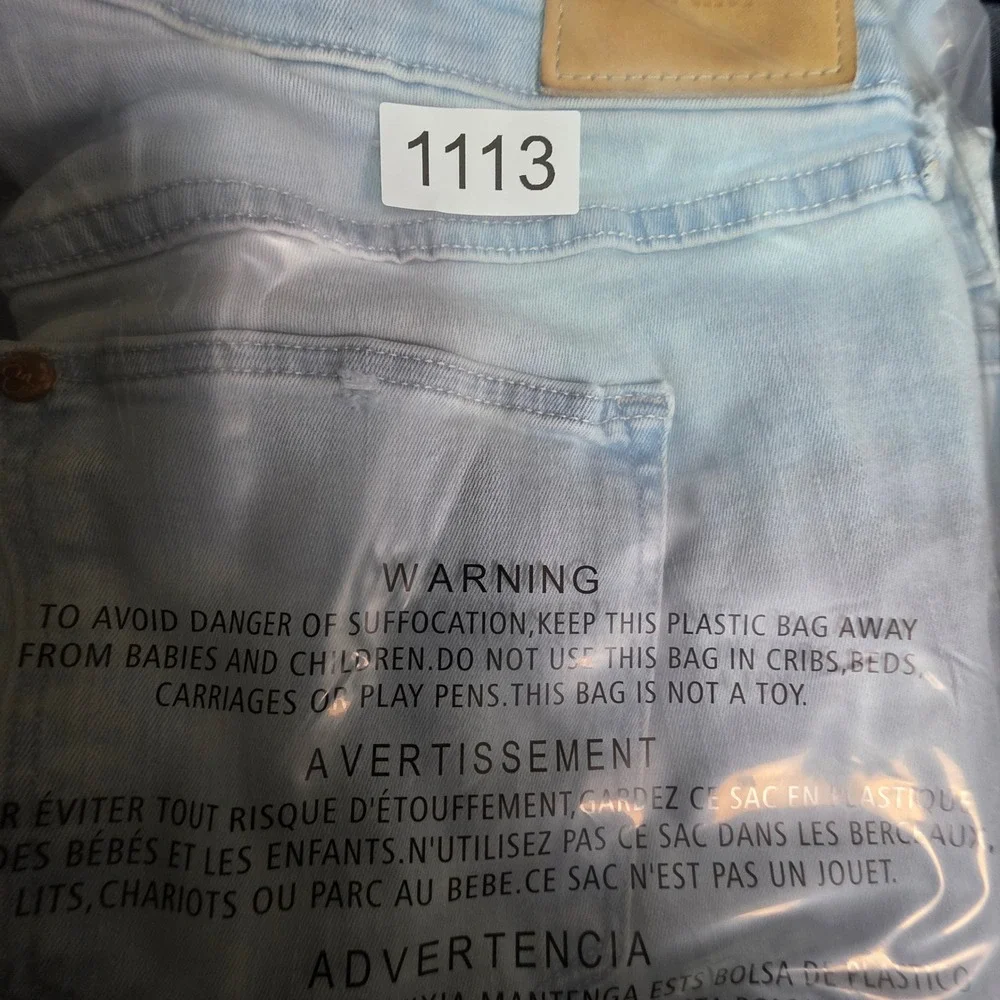 H&M &Denim Super Skinny Super Low Waist Light Wash Blue Jeans 33/32
